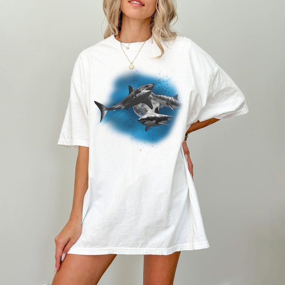 Three Sharks Graphic Vuitino Shirt Three Sharks Graphic Vuitino Shirt